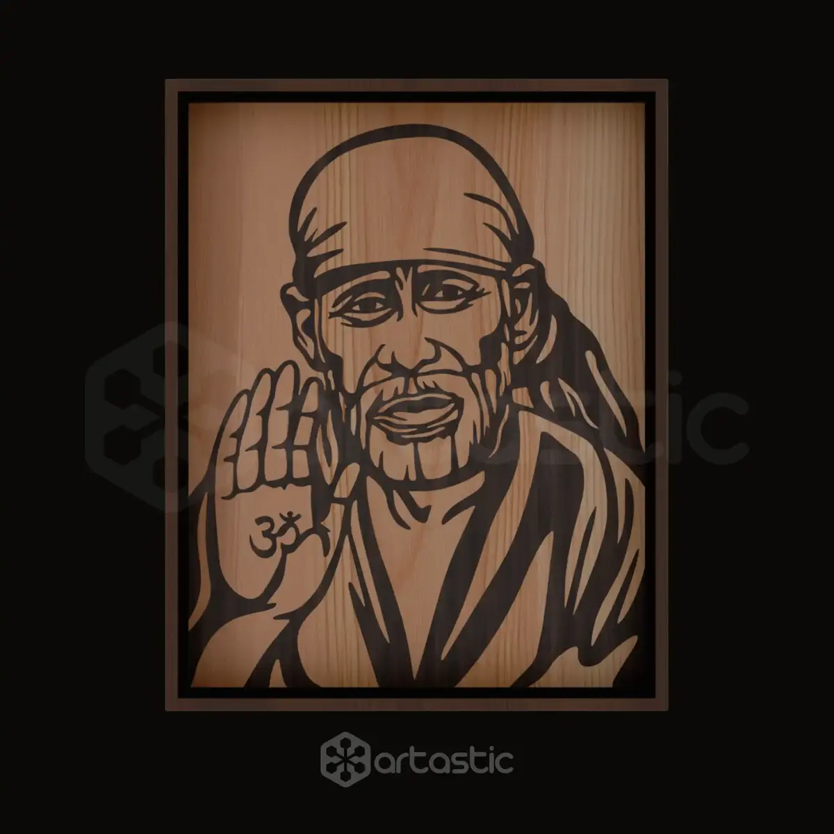 Shirdi Sai Baba Wood Art Frame