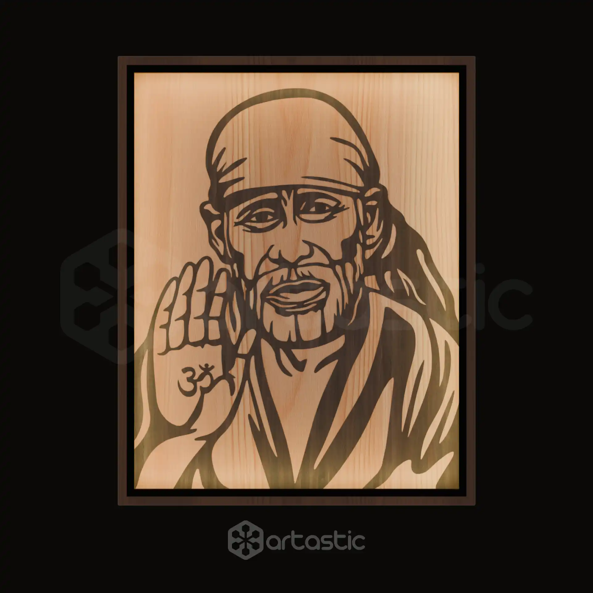 Shirdi Sai Baba Wood Art Frame view 4