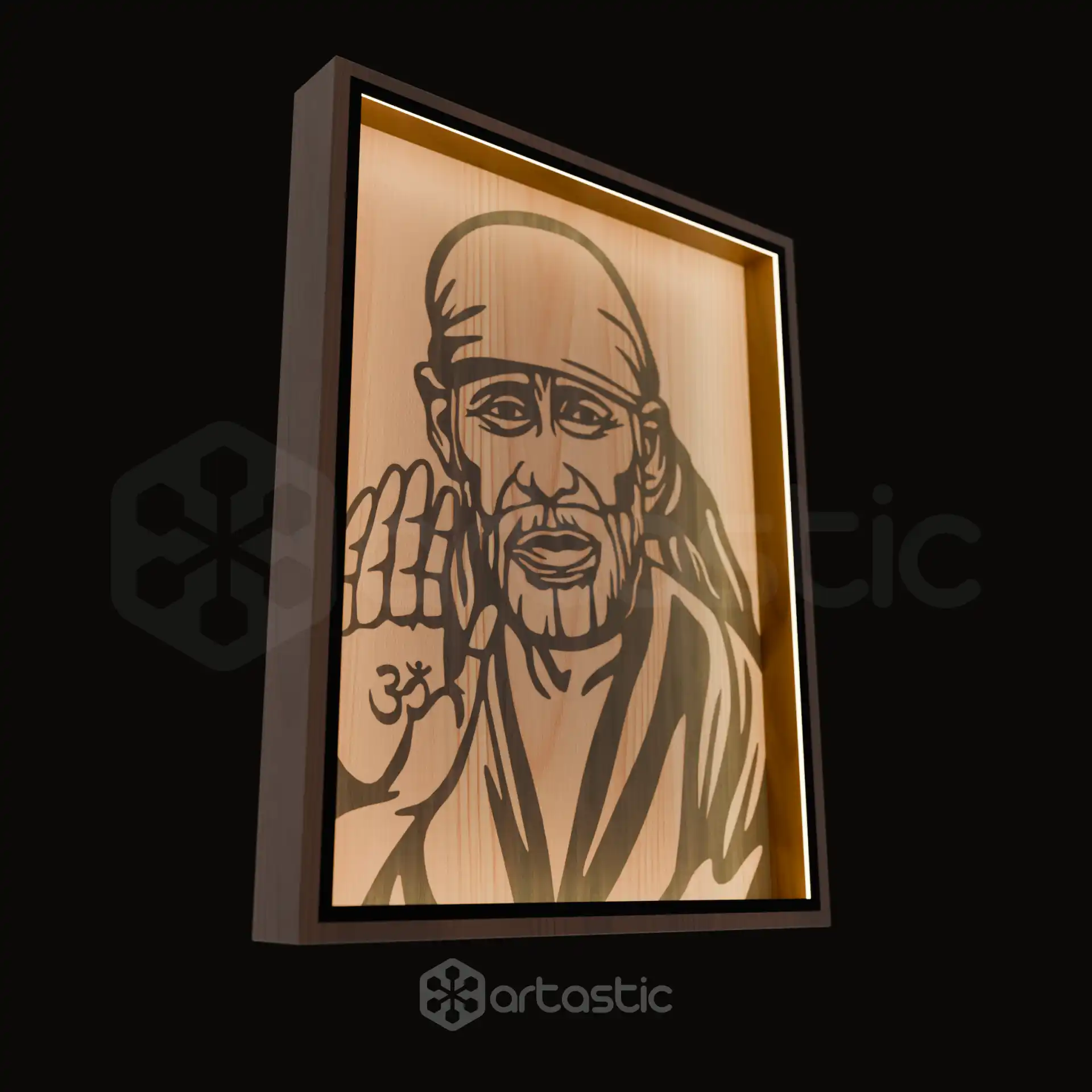 Shirdi Sai Baba Wood Art Frame view 2