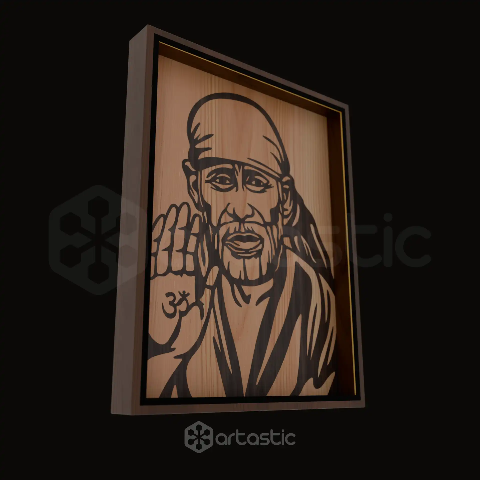Shirdi Sai Baba Wood Art Frame view 3