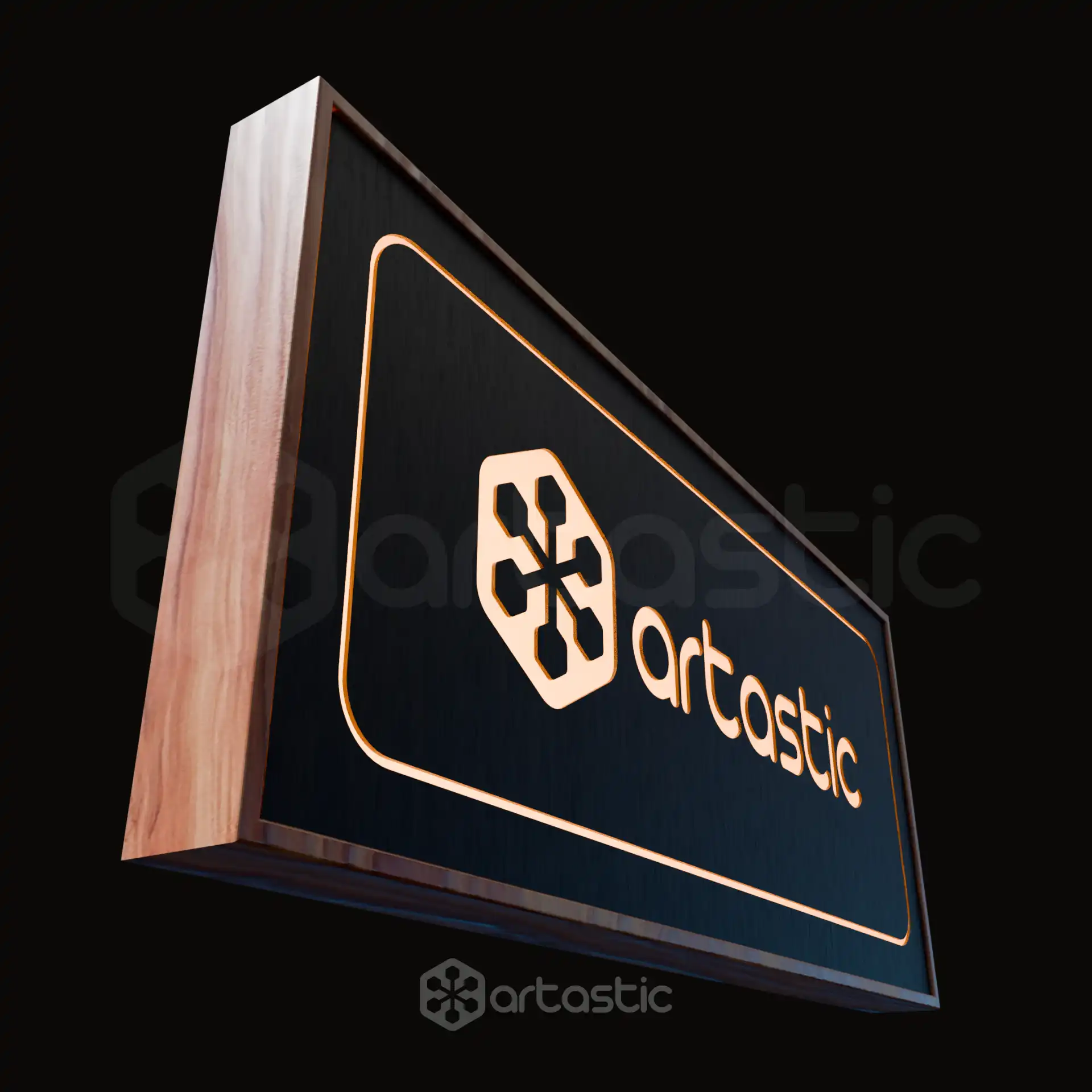 Signature Wood Logo Light Board view 3