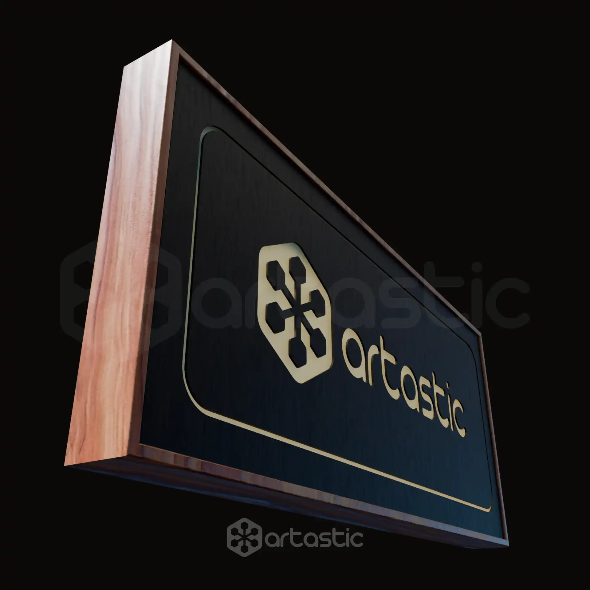 Signature Wood Logo Light Board view 4