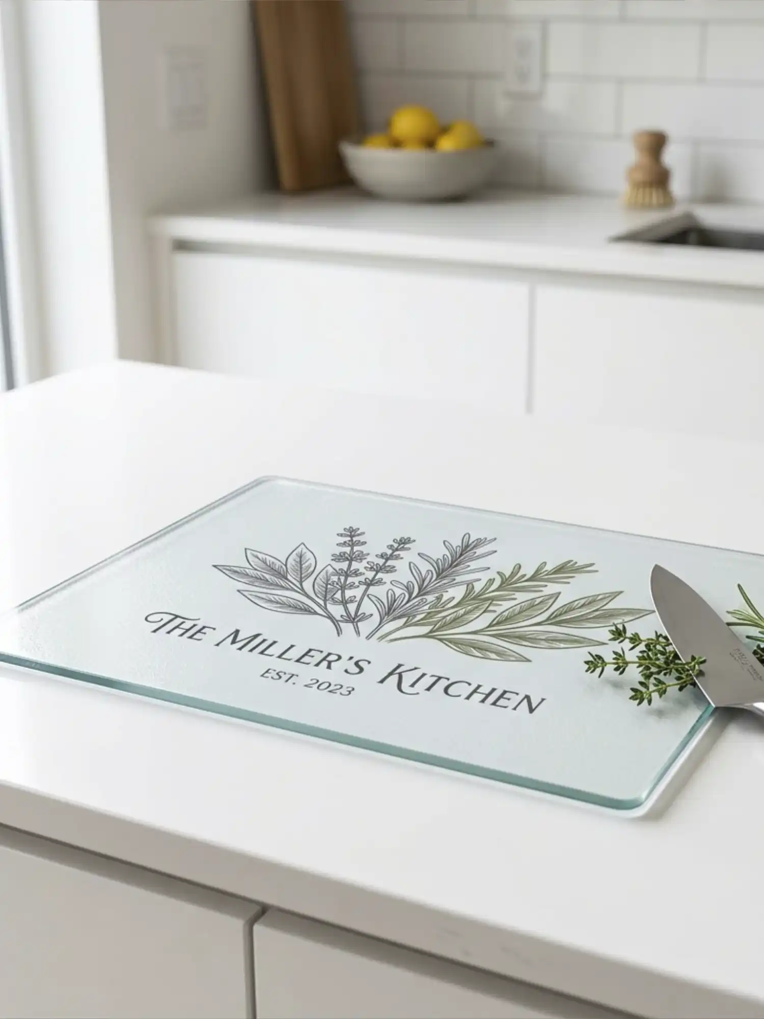 Custom Tempered Glass Cutting Board