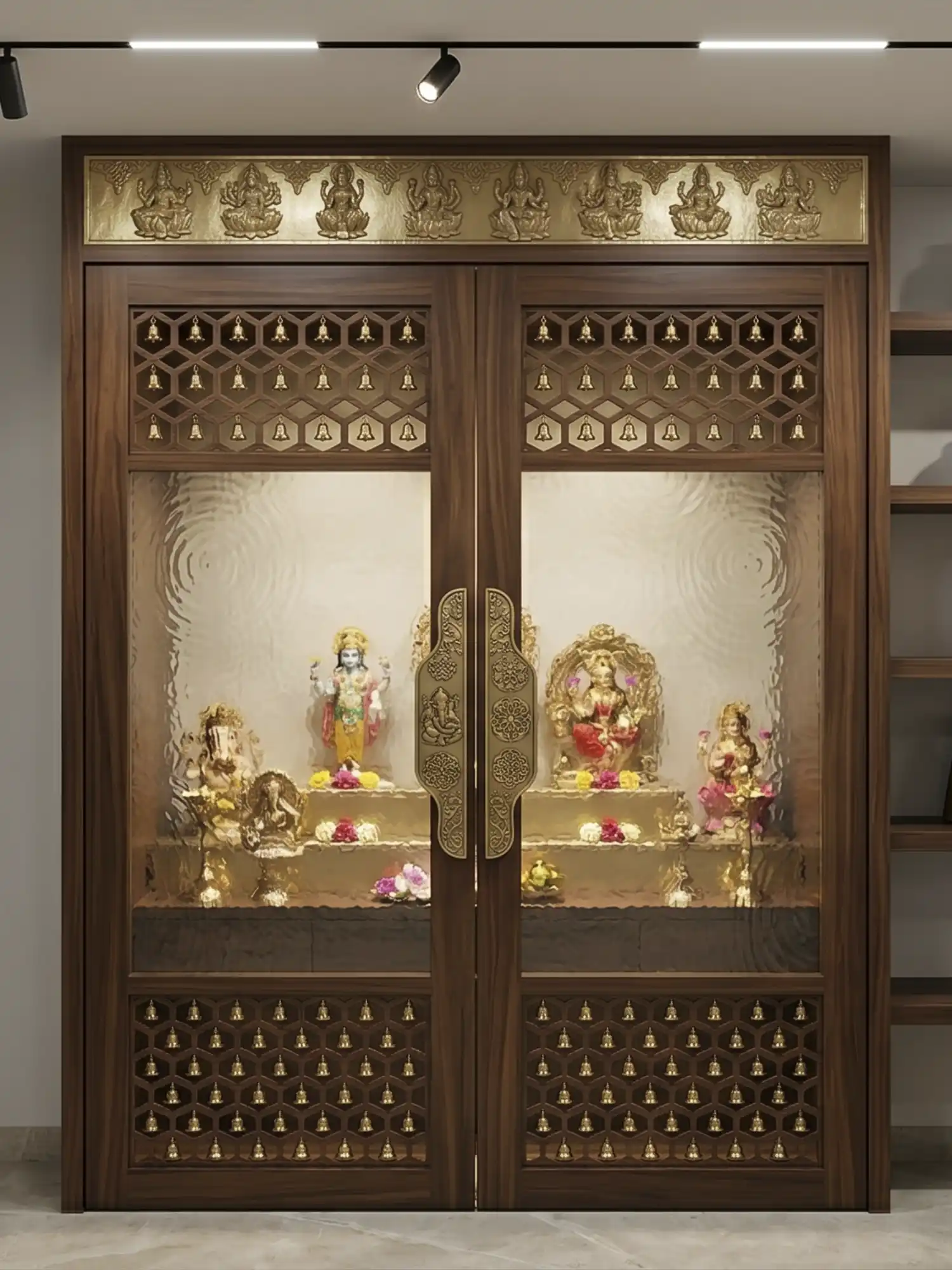Pooja Room Doors with Bells