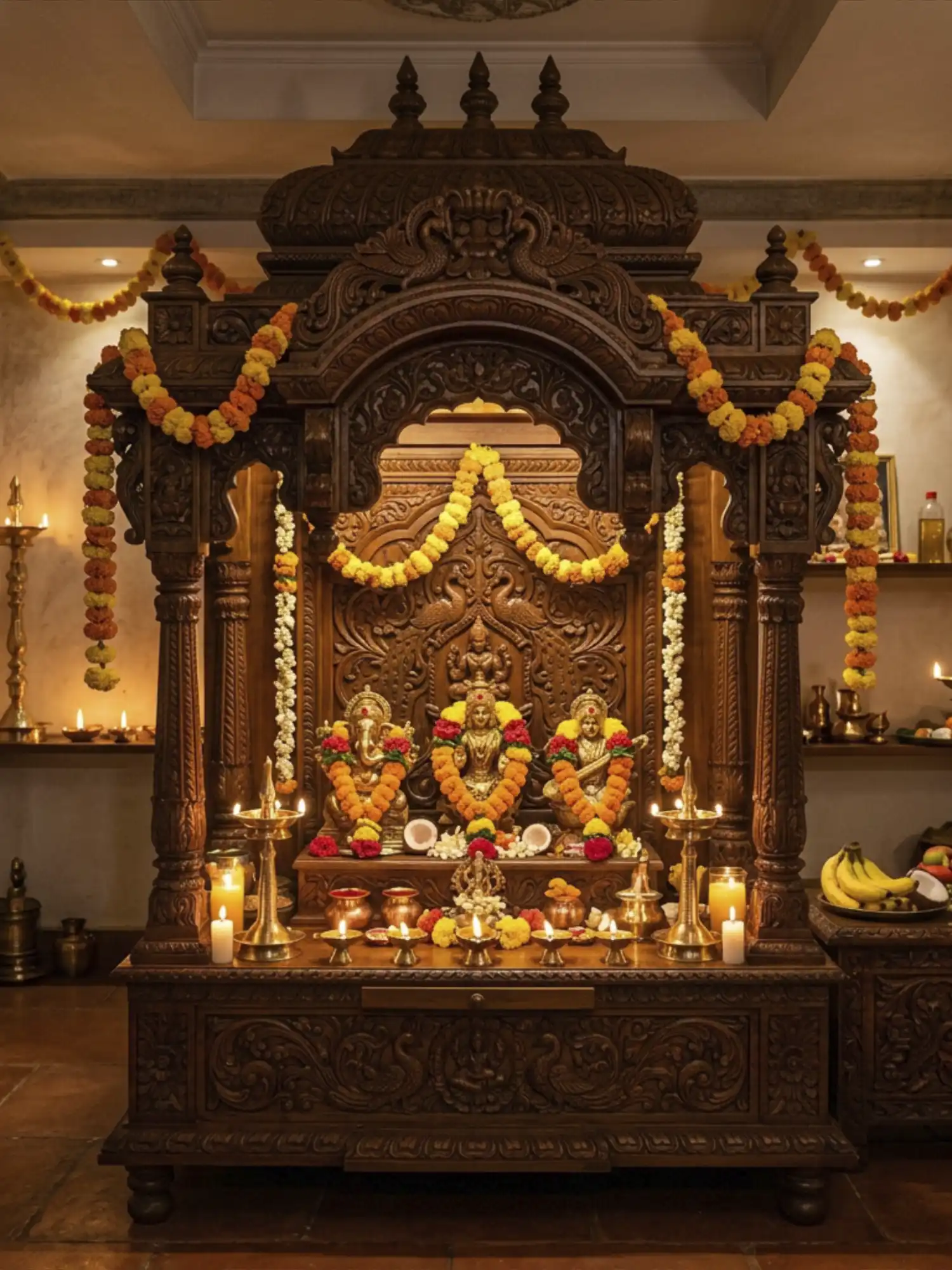 Custom Wood Pooja Rooms - Artastic Chennai