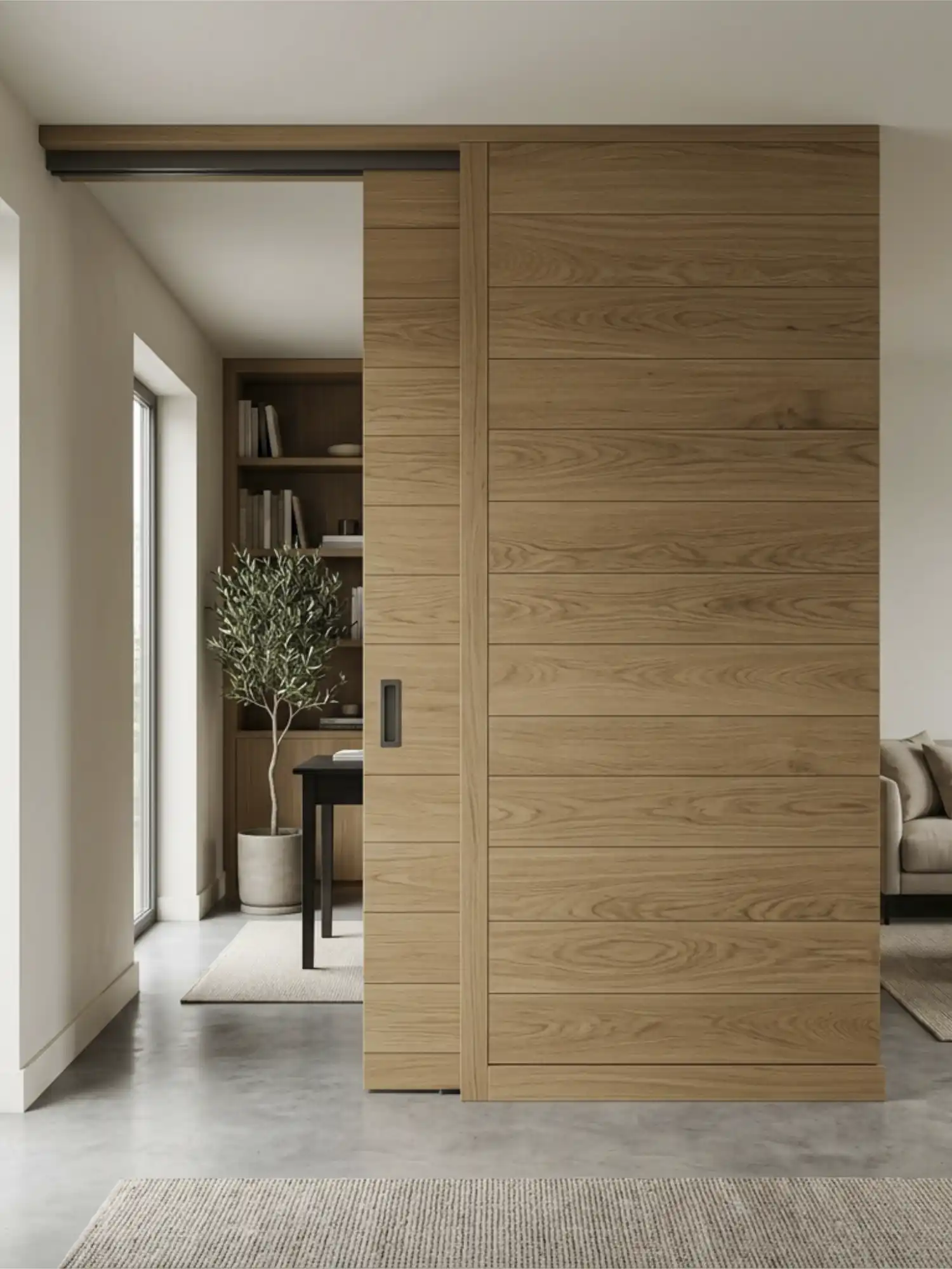 Wooden Partition Wall with Door